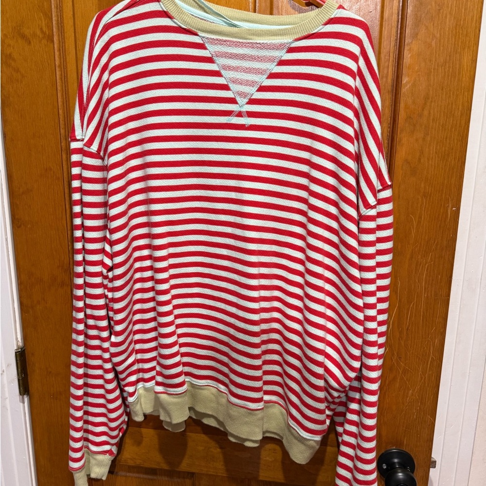 Free People Red and light blue Striped Top. Good condition.